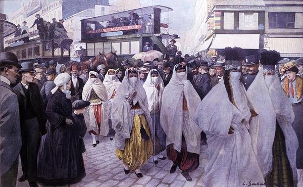 Artists of the Oriental Theatre Returning to the Trocadero by Louis Remy Sabattier