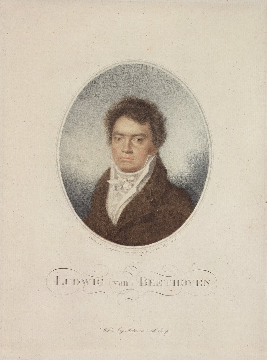 Ludwig van Beethoven (1770-1827) engraved by Blasius Hofel, 1814 by Louis Rene Letronne