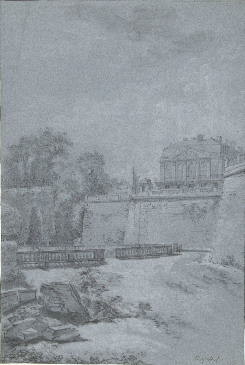 View of the Park and a Wing of Saint-Cloud Castle by Louis Rolland Trinquesse