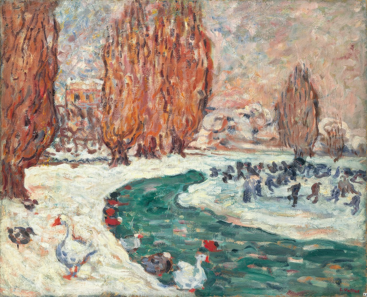 Skaters in Winter (The Garden of the Petit Trianon in Versailles) by Louis Valtat