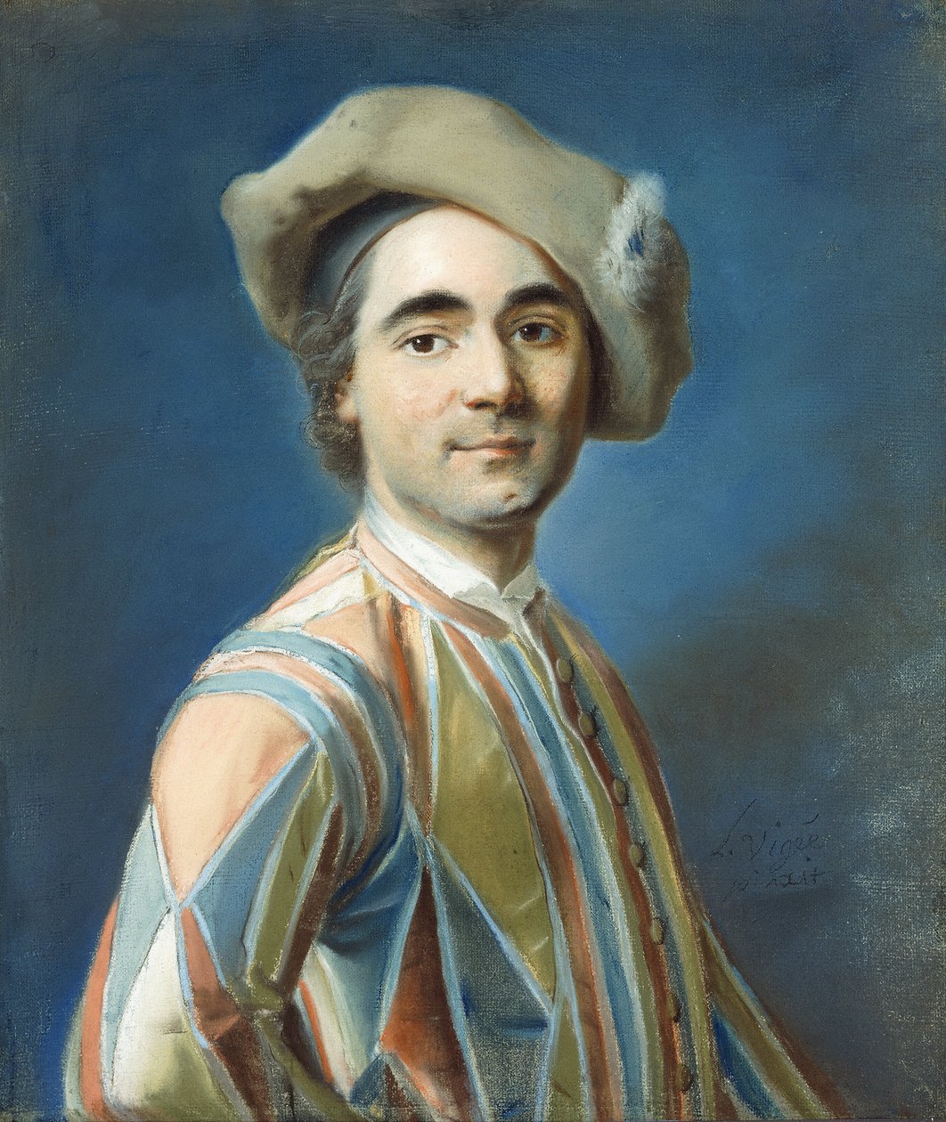A Portrait of an Actor as Arlequin by Louis Vigee
