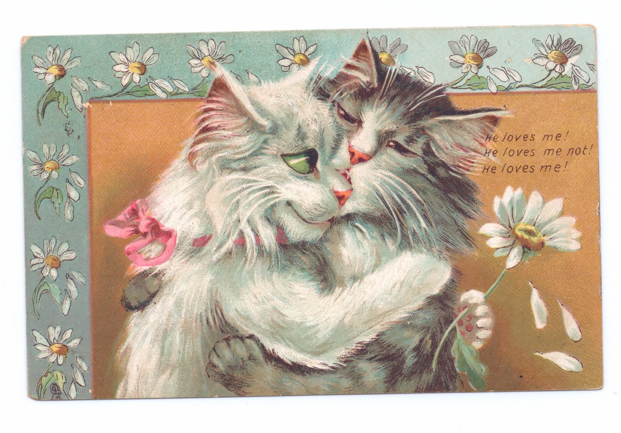 Two Cats Hugging Each Other, c.1910 by Louis Wain