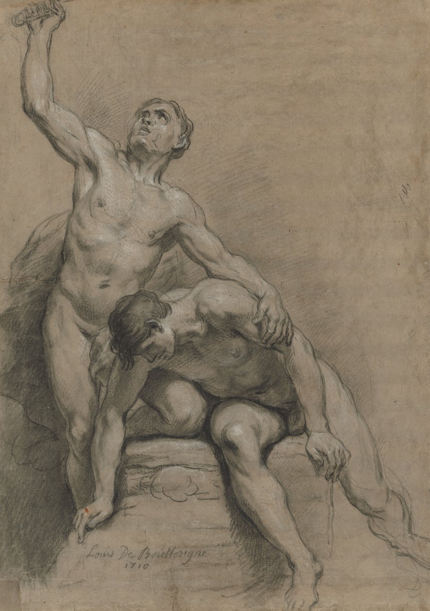 Two Male Nudes by Louis de Boullogne