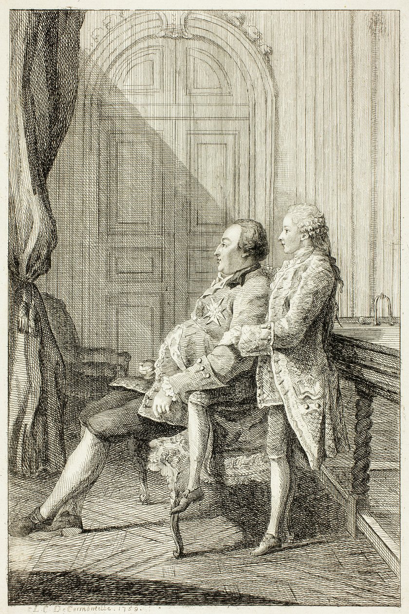 The Duc d’Orléans, and His Son by Louis de Carmontelle