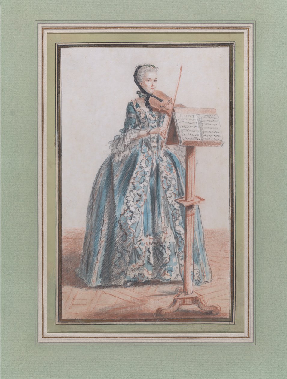 Woman Playing the Violin, Seen from the Front by Louis de Carmontelle