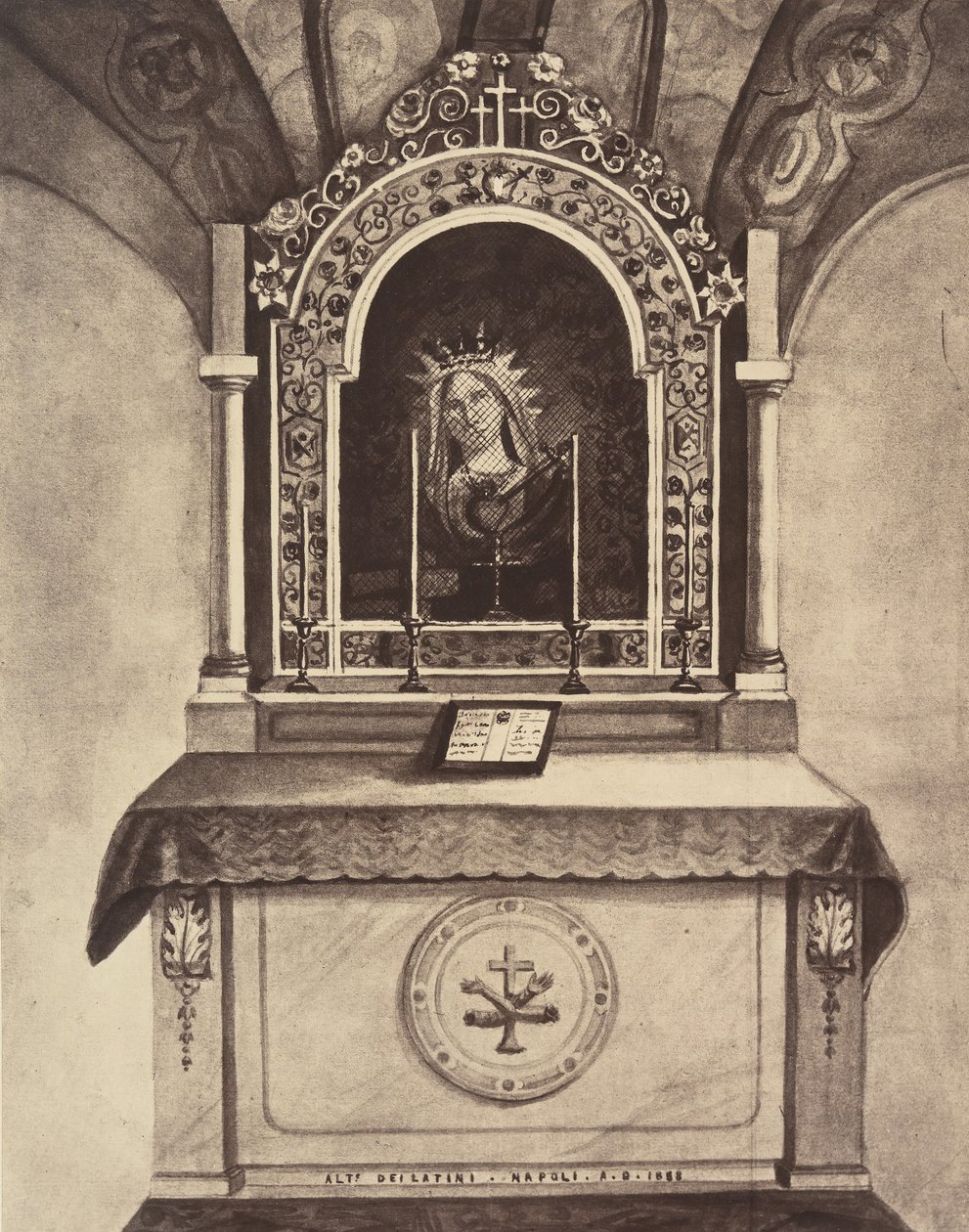 XIIIth Station. Jesus is handed over to his mother. This altar is built, 1860 or later by Louis de Clercq
