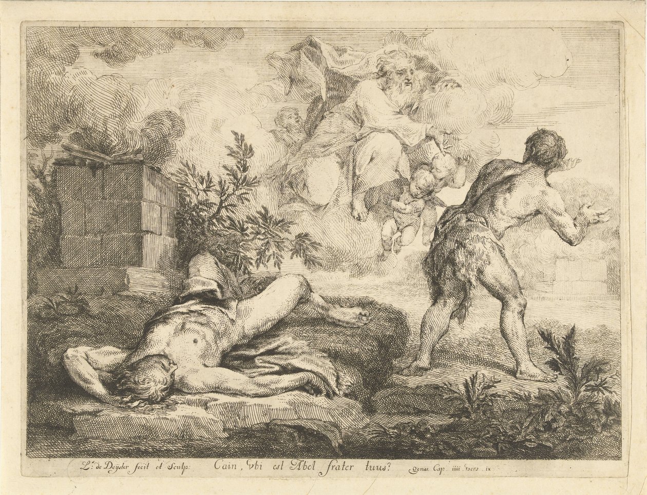 God Calls Cain to Account After He Killed Abel by Louis de Deyster