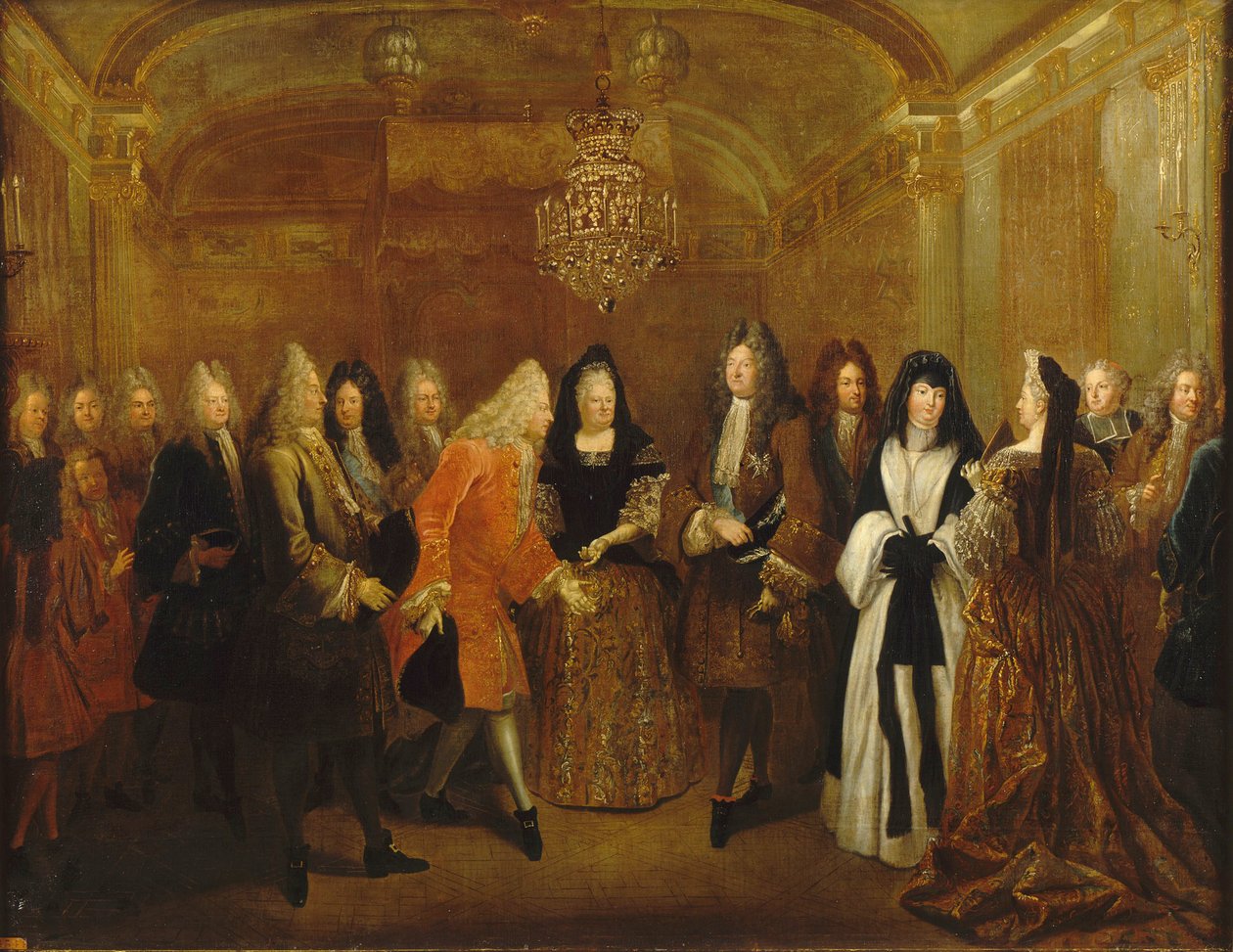 Louis XIV receives Prince August, ca. 1714 by Louis de Silvestre