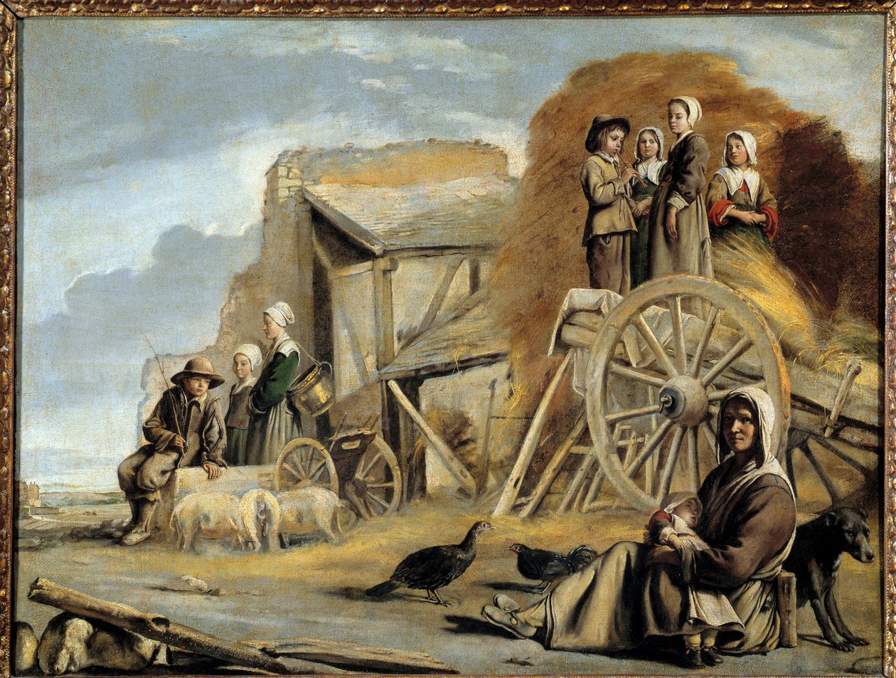 The cart or the return of the hay (Painting by Louis Le Nain) by Louis le Nain