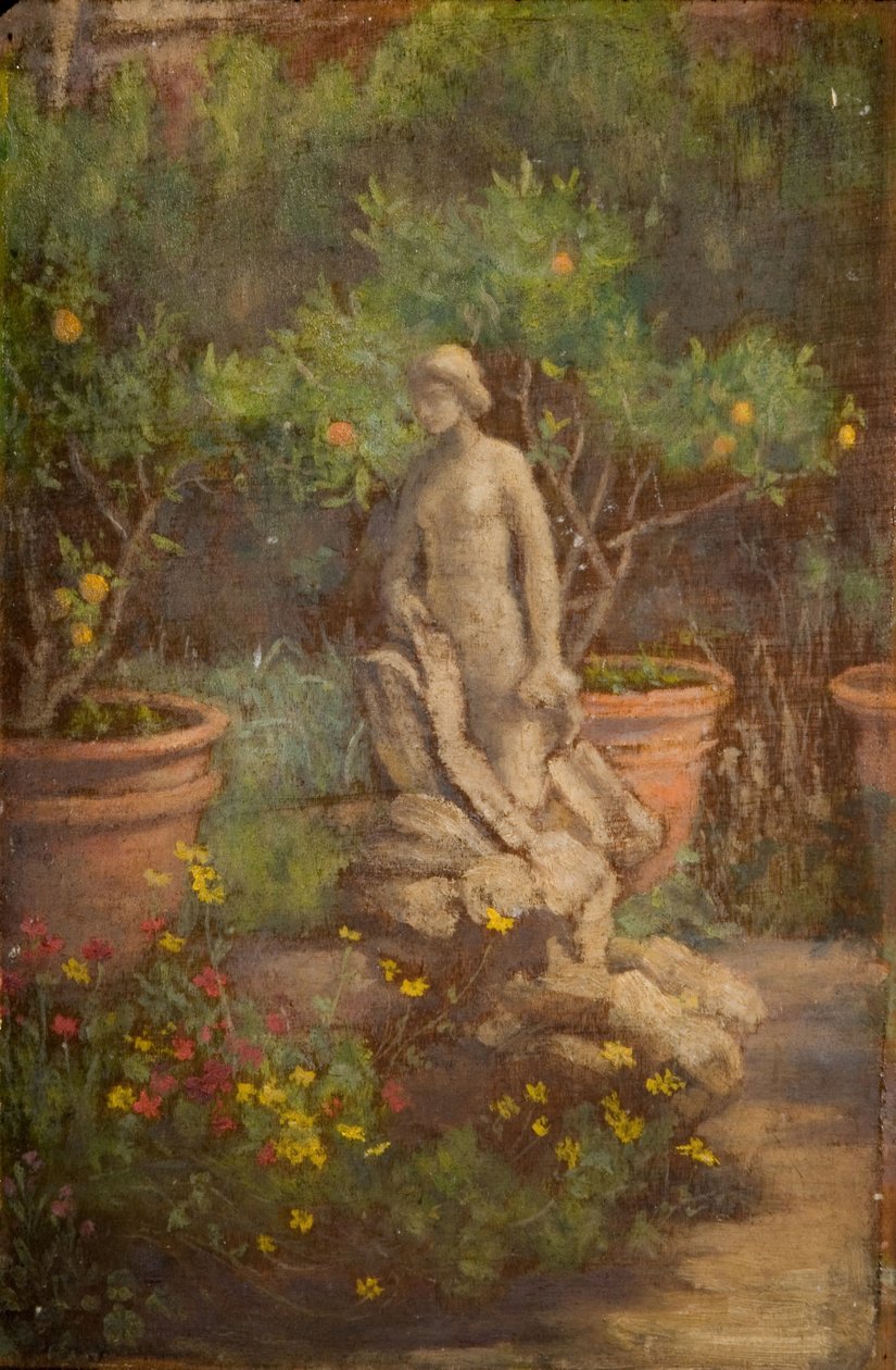 Fountain in a Garden, Cairate, Lombardy, 1875-1877 by Louisa Starr