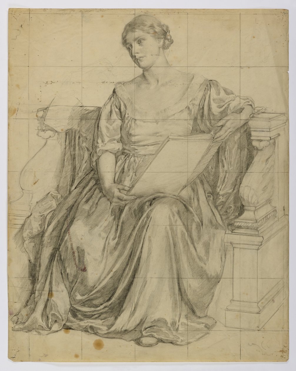 Untitled (Seated Draped Female Allegorical Figure) by Louise Cox