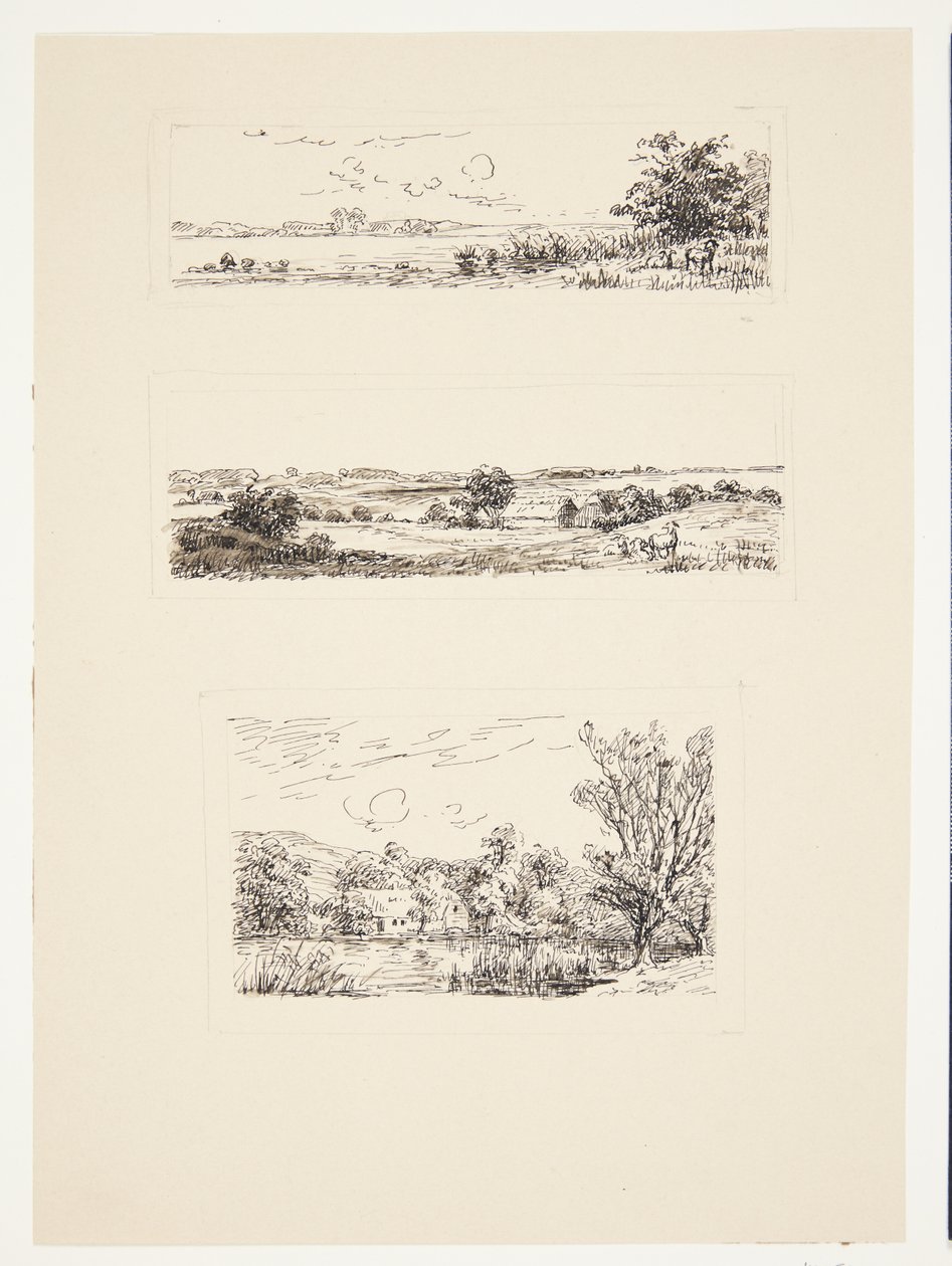 Sheet with Three Small Landscapes by Louise Ravn Hansen