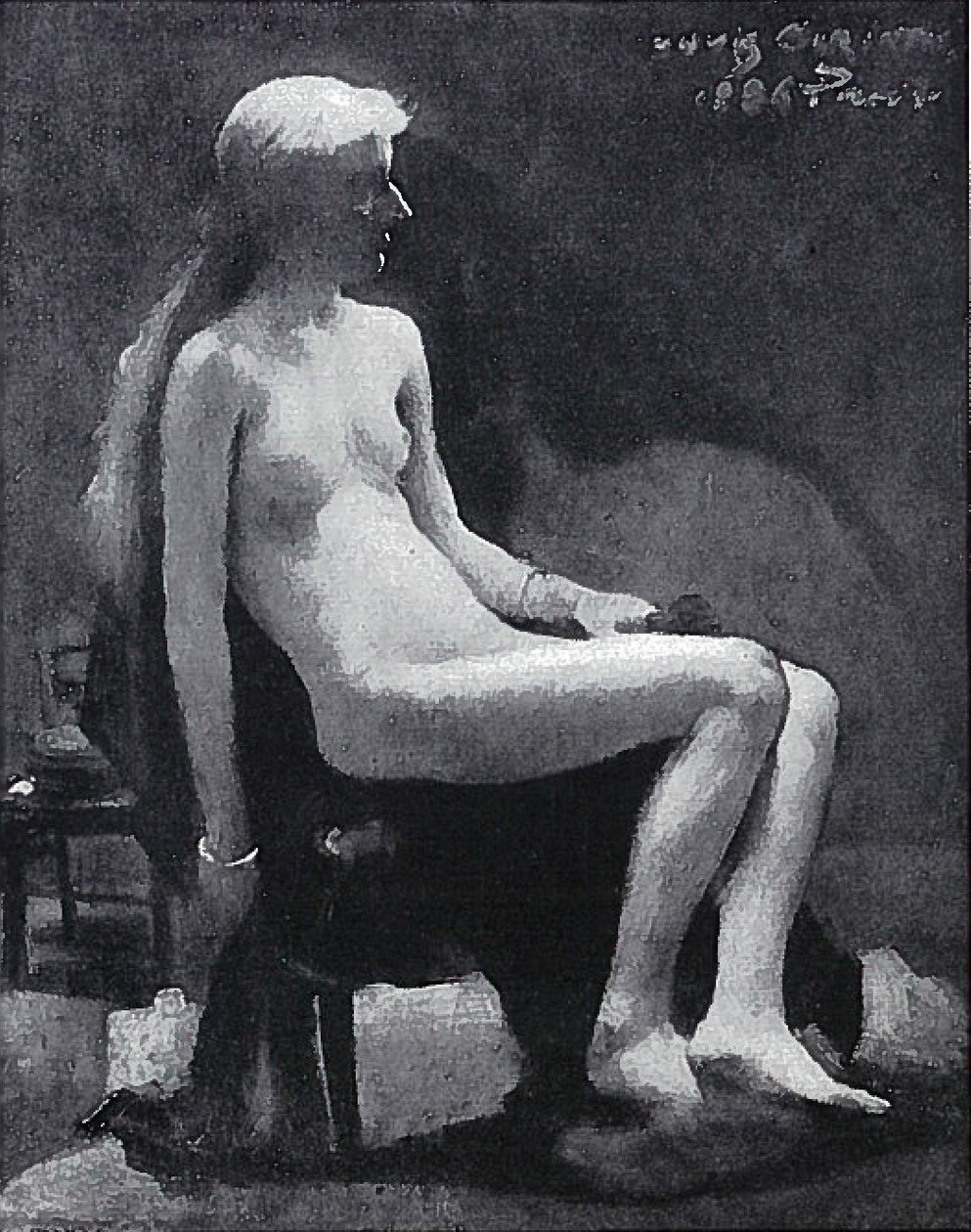 Female Seated Nude by Lovis Corinth