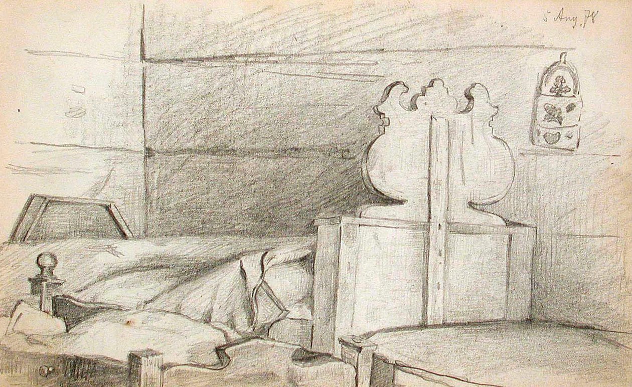 Bedroom (recto), Satan (verso) by Lovis Corinth