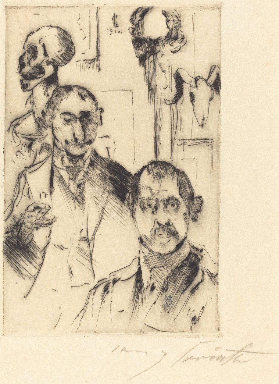 Double Portrait with Skeleton by Lovis Corinth