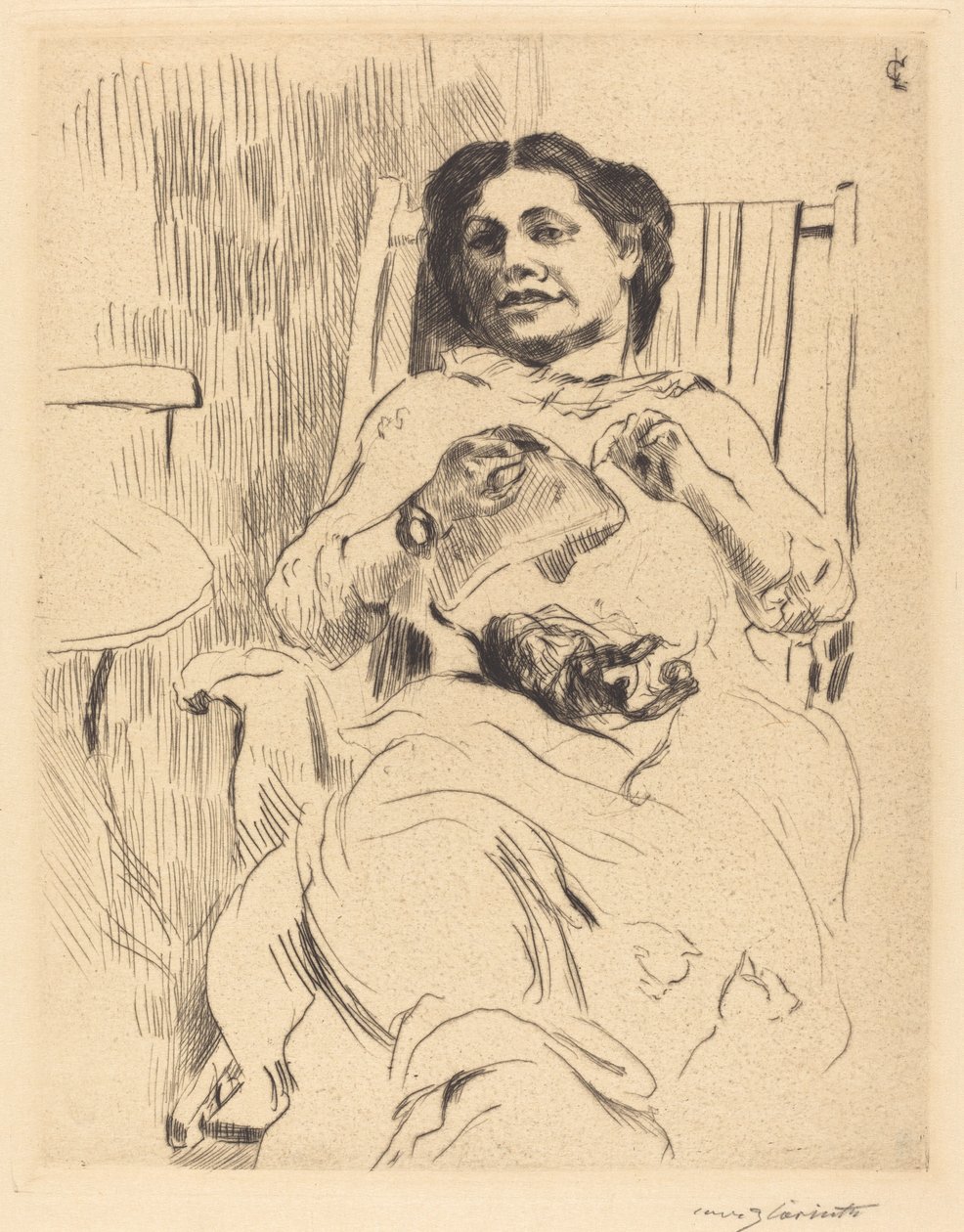 Woman with Needlework by Lovis Corinth
