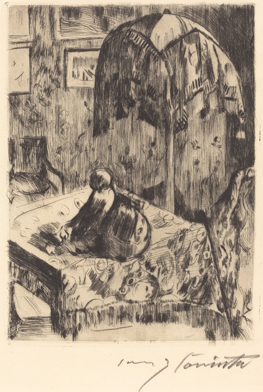 Interior with Floor Lamp, 1916 by Lovis Corinth