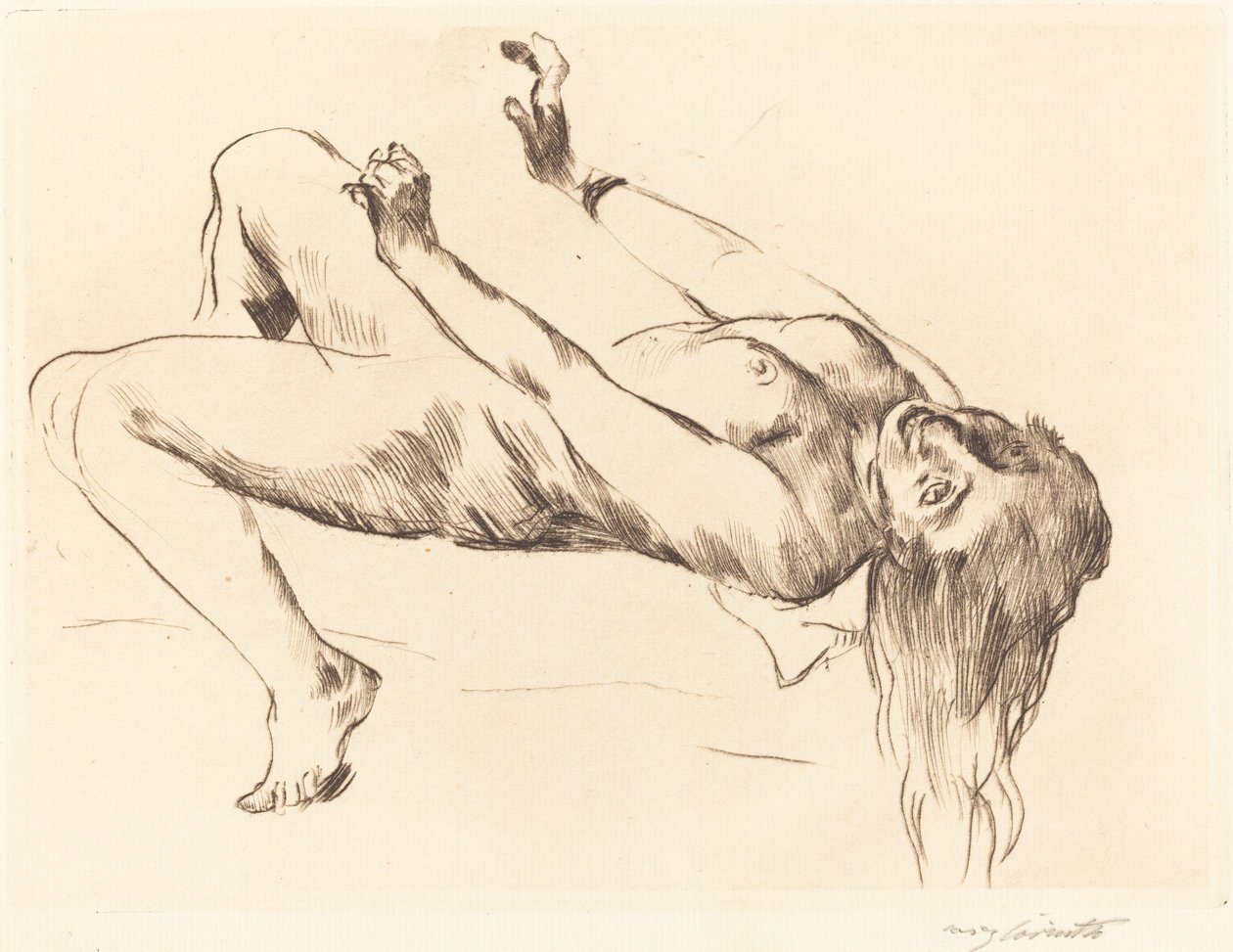 Reclining Female Nude. Study for Joseph and Potiphar by Lovis Corinth