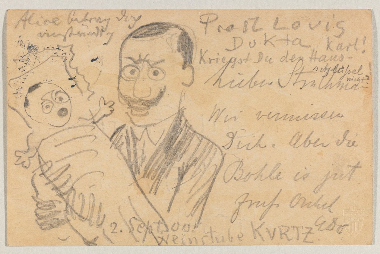 Lovis Corinth to Carl Strathmann: Postcard by Lovis Corinth