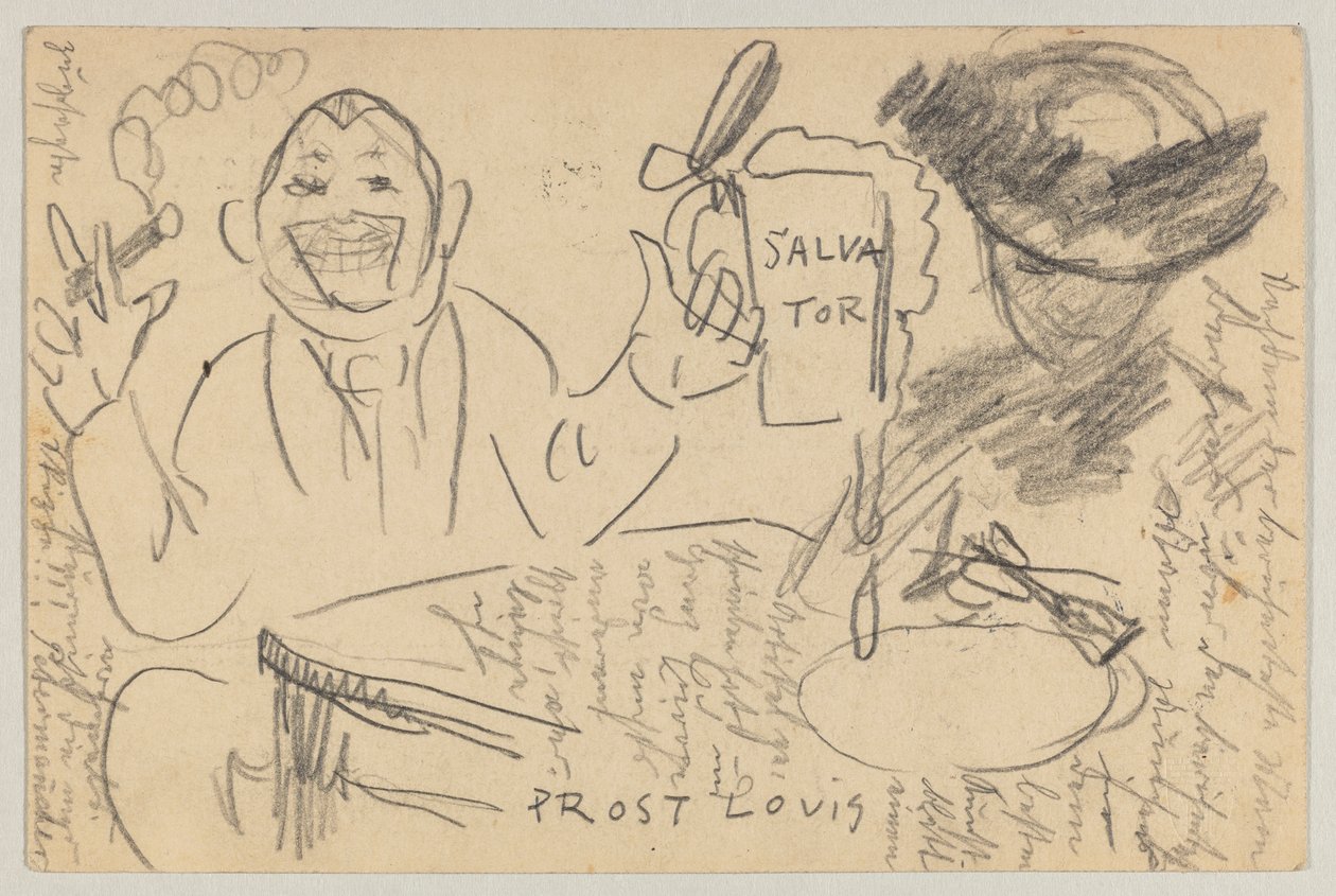 Lovis Corinth to Carl Strathmann: Postcard, Postmarked March 13, 1903 by Lovis Corinth