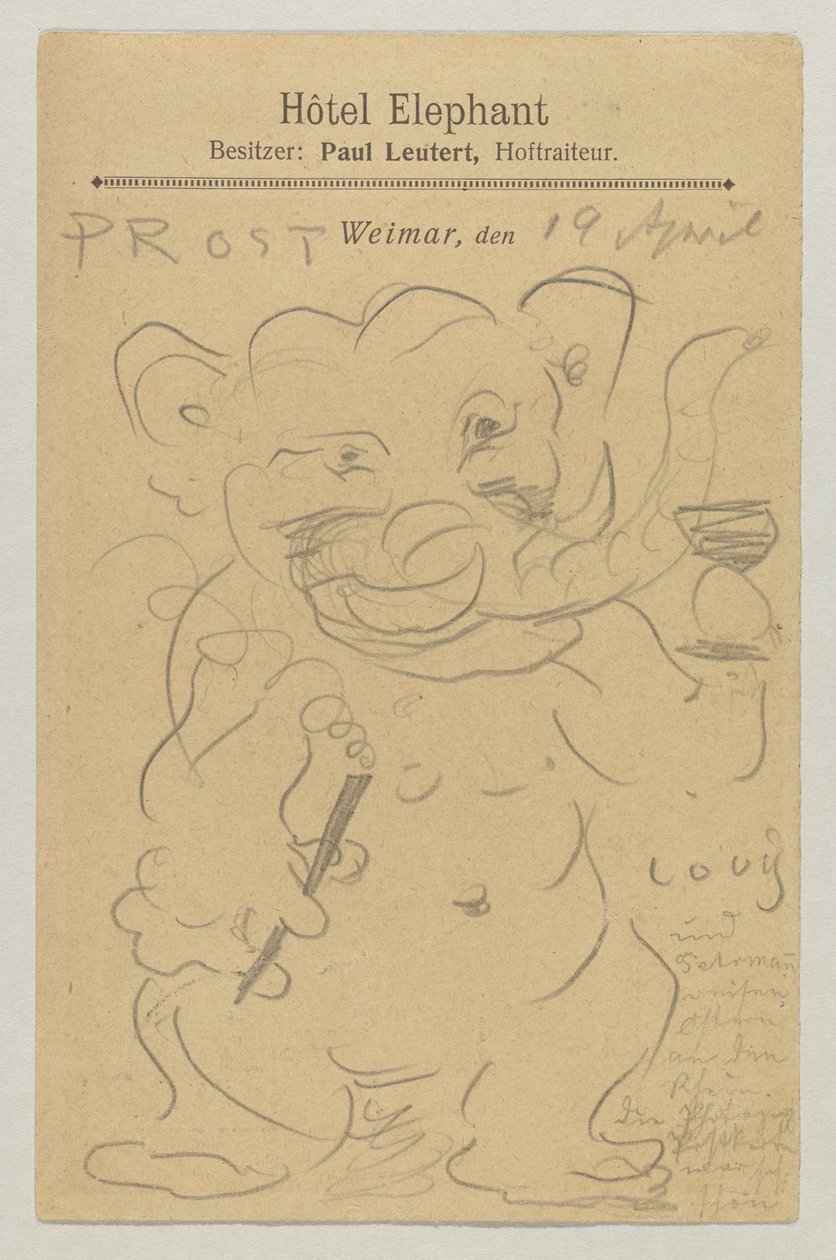 Lovis Corinth to Carl Strathmann: Postcard, Postmarked April 20, 1905 by Lovis Corinth