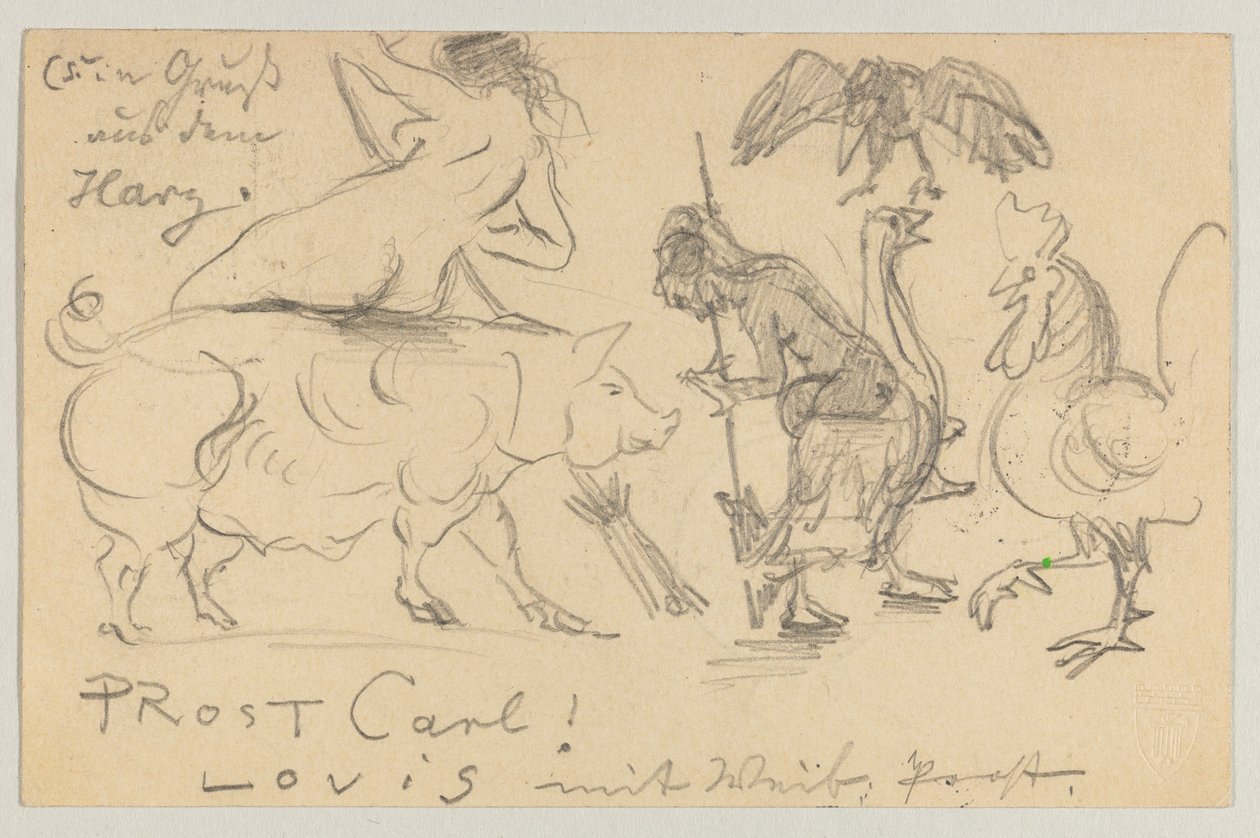 Lovis Corinth to Carl Strathmann: Postcard, Postmarked July 21, 1905 by Lovis Corinth