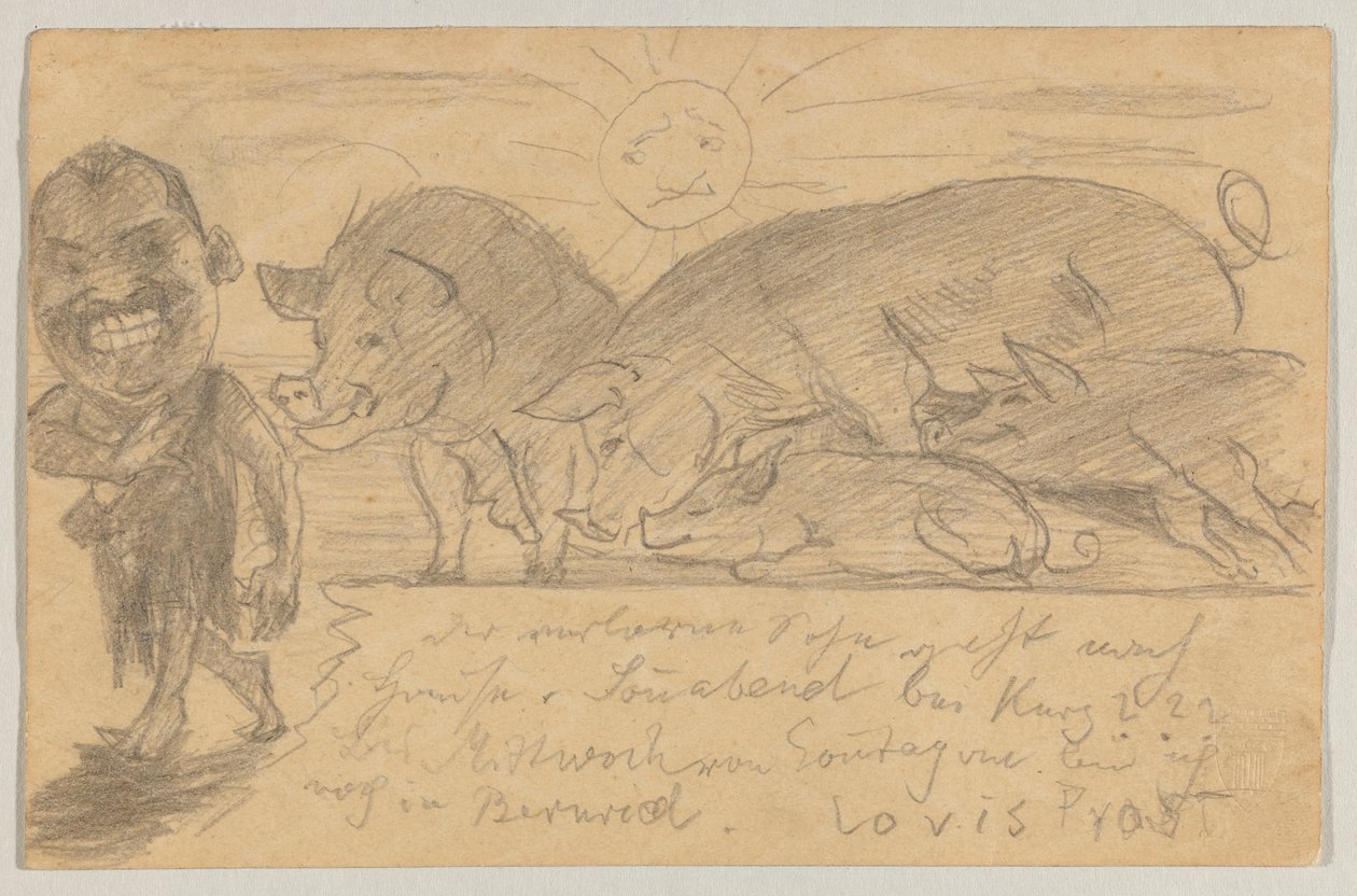 Lovis Corinth to Carl Strathmann: Postcard, Postmarked August 25, 1899 by Lovis Corinth