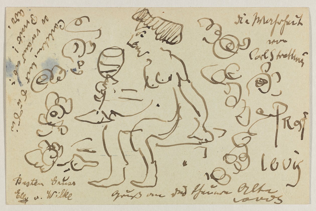 Lovis Corinth to Carl Strathmann: Postcard, Postmarked March 8, 1906 by Lovis Corinth
