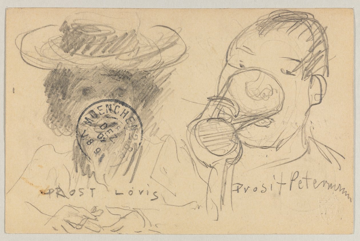 Lovis Corinth to Carl Strathmann: Postcard, Postmarked December 17, 1902 by Lovis Corinth