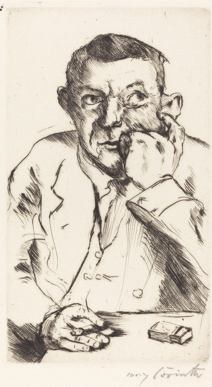 Portrait of a Man Smoking by Lovis Corinth