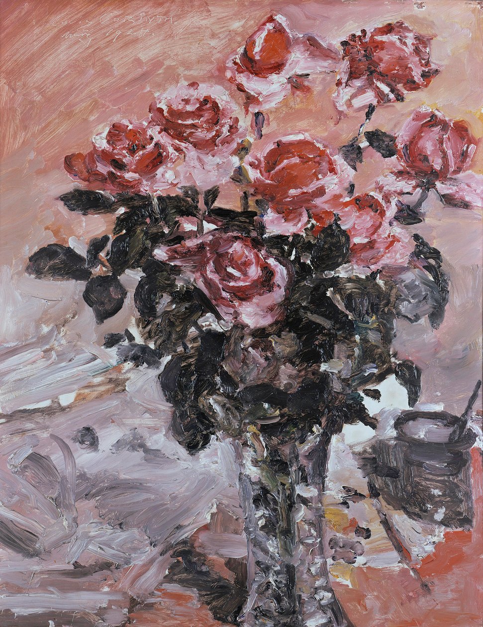Pink Roses by Lovis Corinth