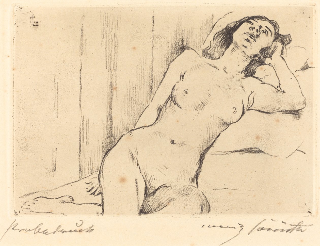 Reclining Female Nude by Lovis Corinth