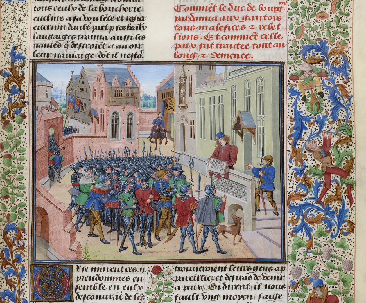 Jean de Heyle reads in Ghent a letter of Philip II the Bold by Loyset Liedet