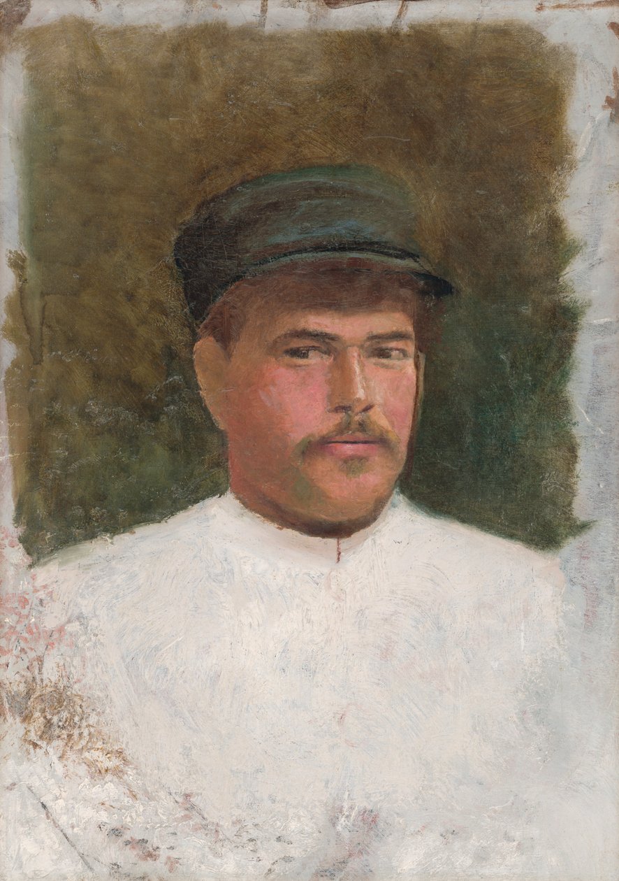 Study of a Man in a Fur Hat by Laszlo Mednyanszky