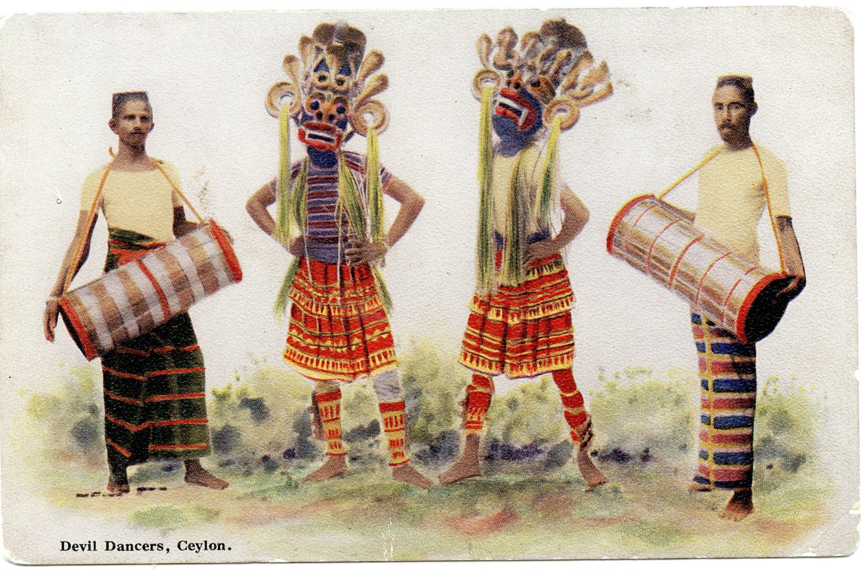 Devil Dancers, Ceylon, c.1900-20 by Ltd. Ceylon Plâté