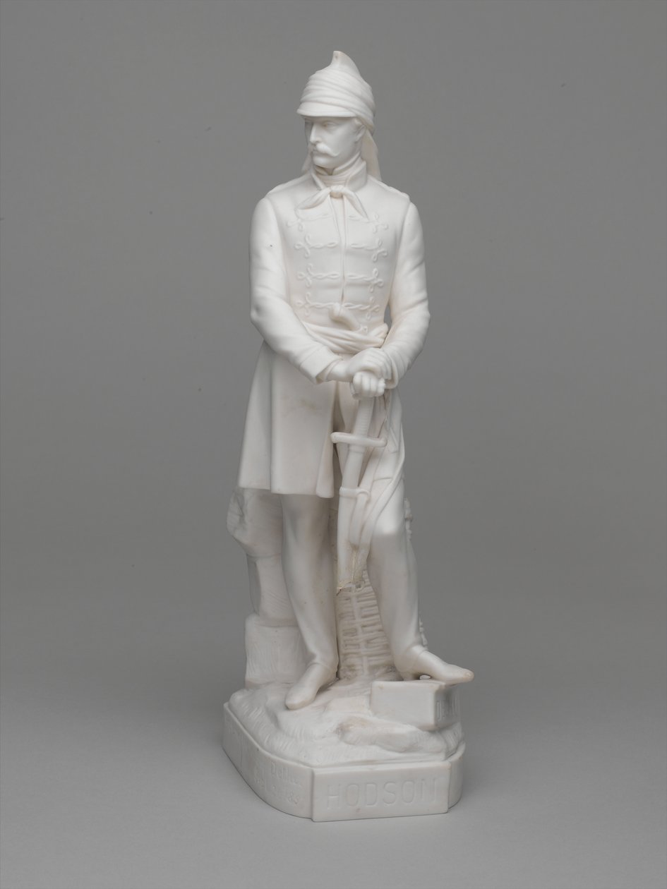 Parian ware statuette of Lieutenant (later Major) William Hodson by Ltd Mintons