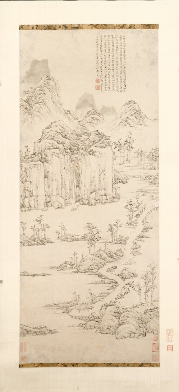 Daoist Retreat in Mountain and Stream Landscape after Ni Zan [1301-1374], 1567 by Lu Zhi
