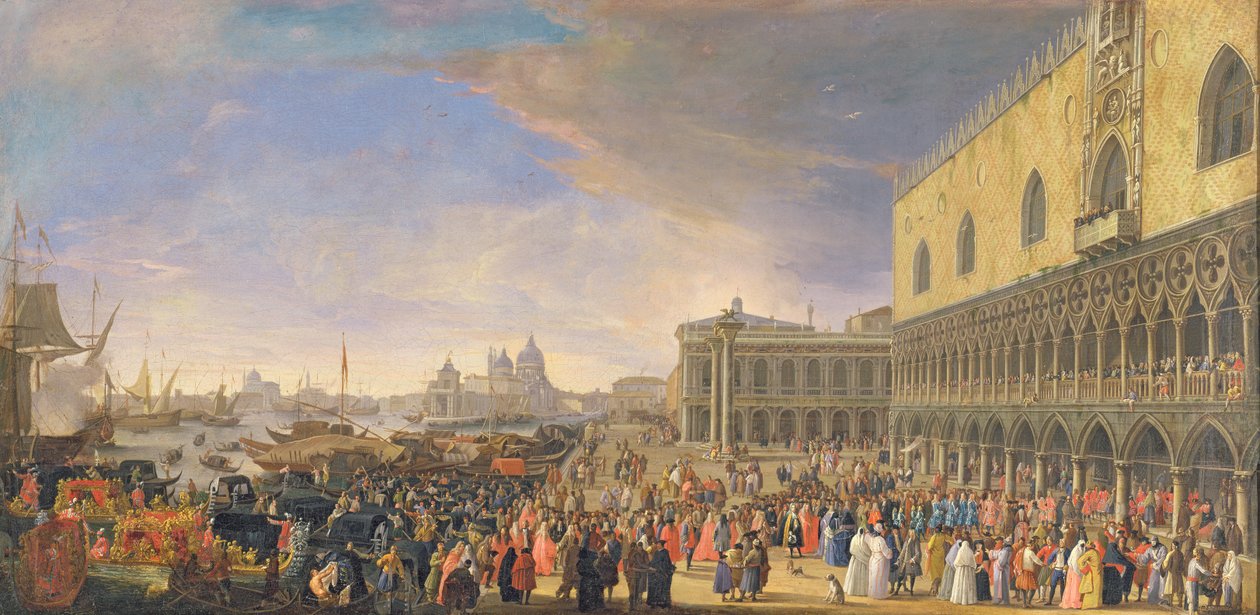 Arrival of the Comte Languet de Gergy at the Palazzo Ducale, Venice, November 1726 by Luca Carlevaris
