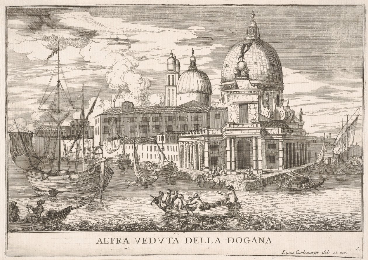 Plate 61: View of the customs house Dogana da Mar at the confluence of the Grand Canal, 1703 by Luca Carlevarijs