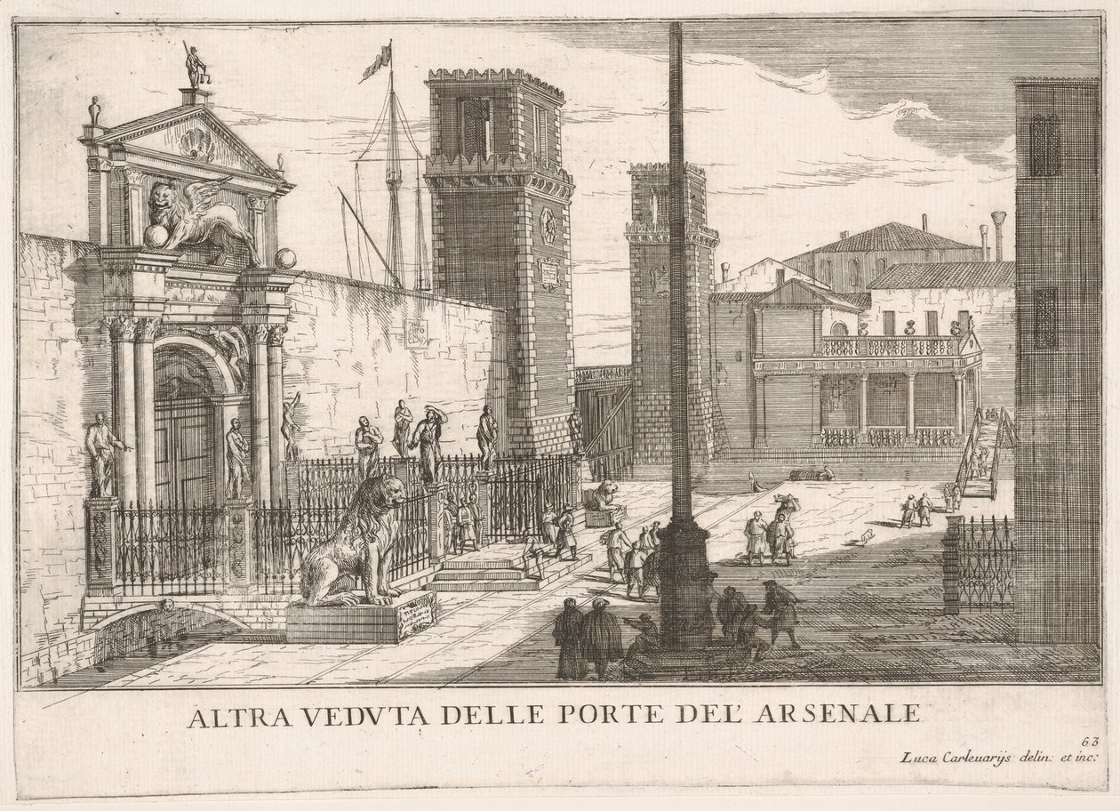 View of the Gate of the Shipyard and Armory Complex Arsenale, Venice, 1703 by Luca Carlevarijs