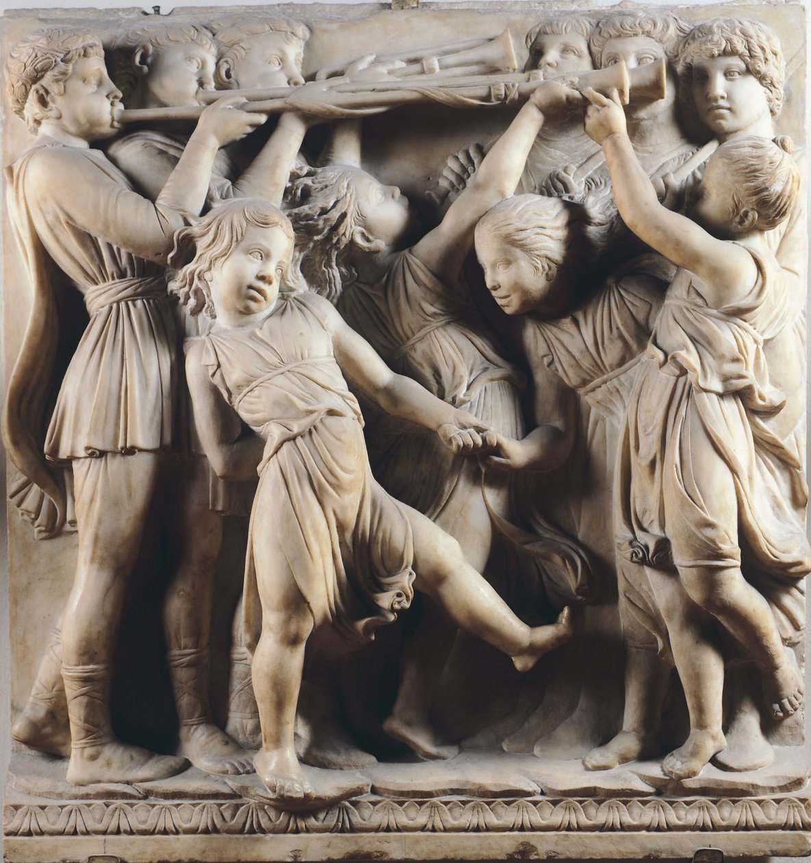 Children and Cherubs Dancing, Singing and Playing (detail) by Luca Della Robbia