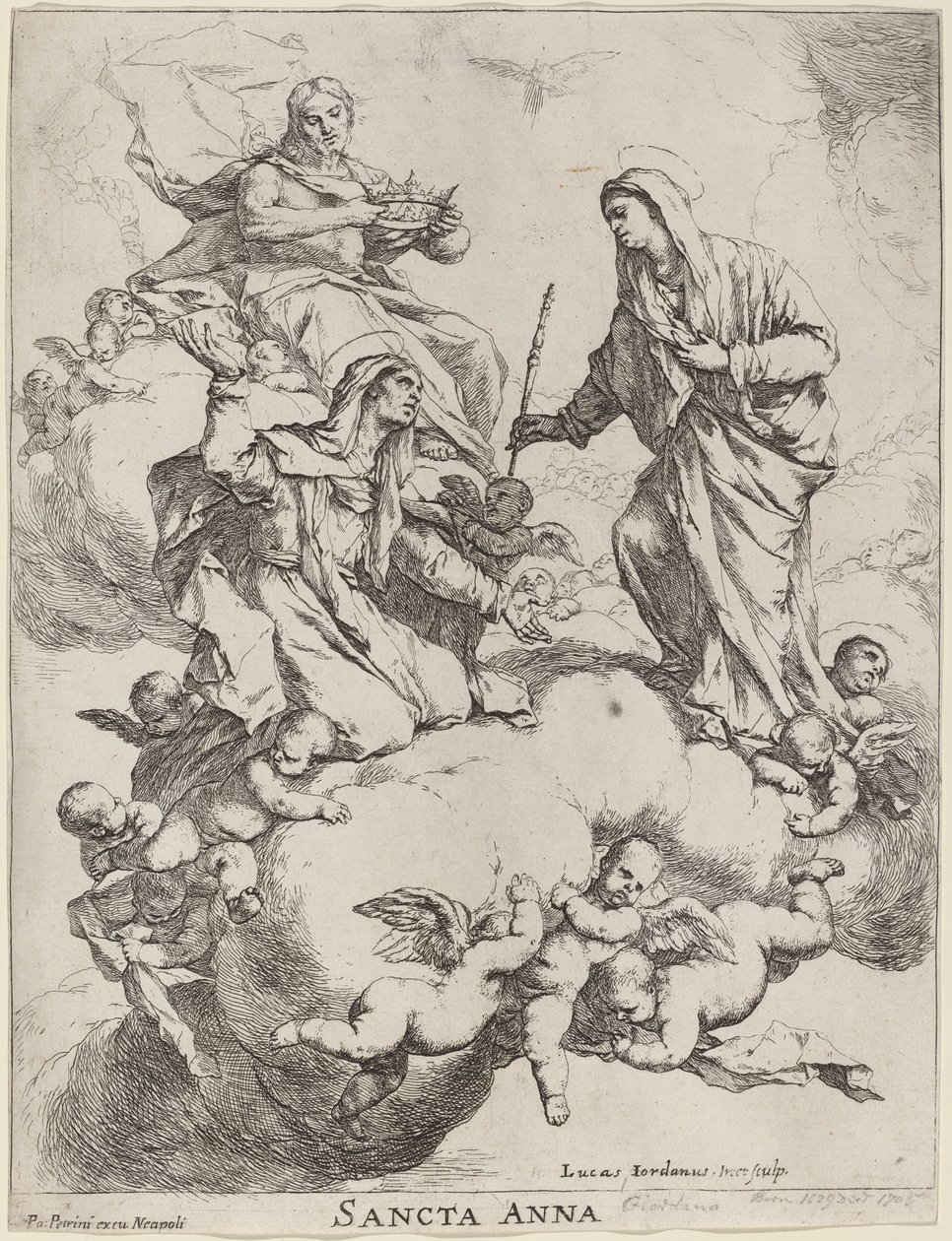 Saint Anne Received by the Virgin and Christ by Luca Giordano