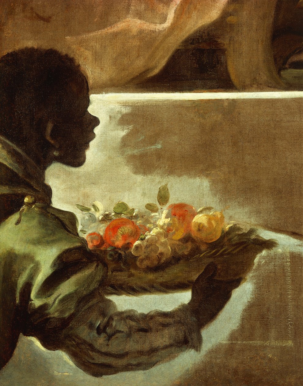 Servant presenting a basket of fruit (detail) by Luca Giordano