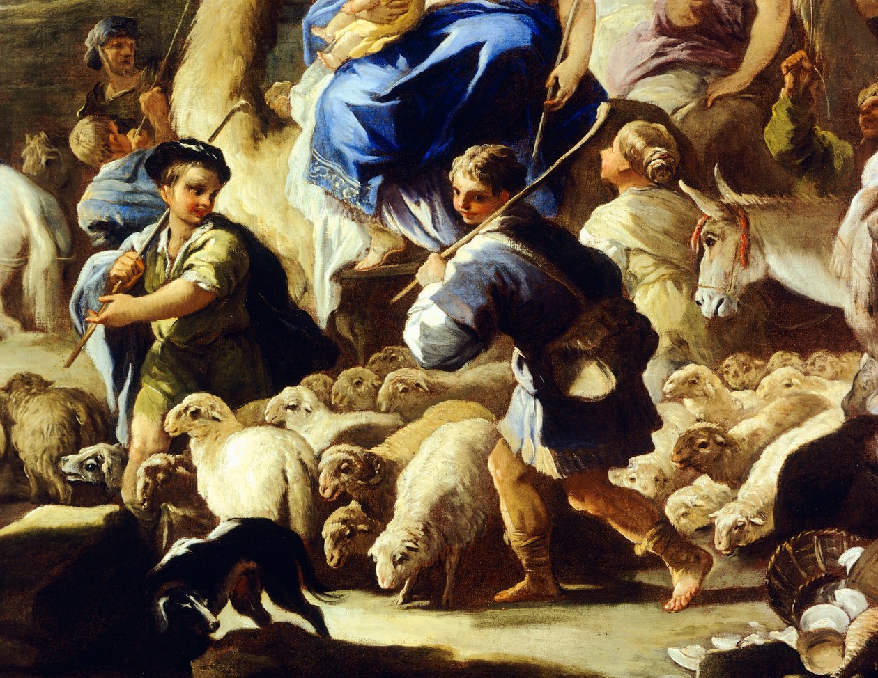 Sheep and Shepherds, (detail) from Rebecca's Departure for Canaan, by ...