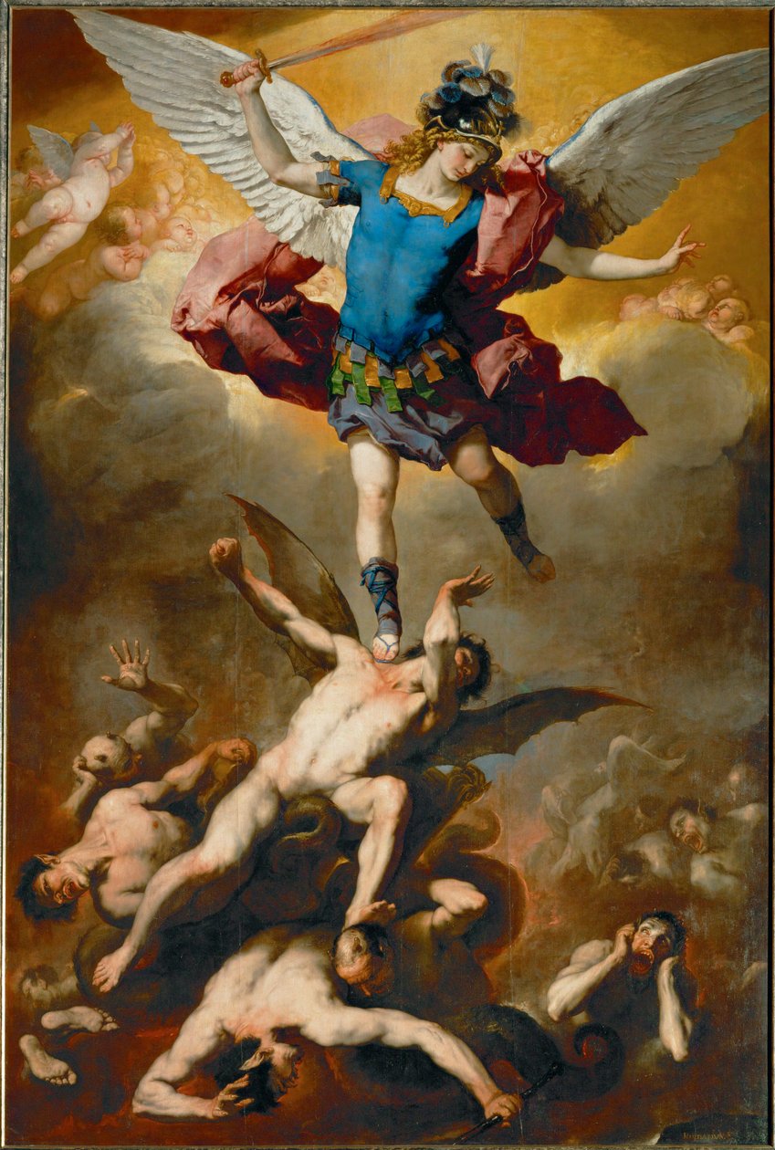 The Archangel Michael Hurls the Rebellious Angels into the Abyss by Luca Giordano