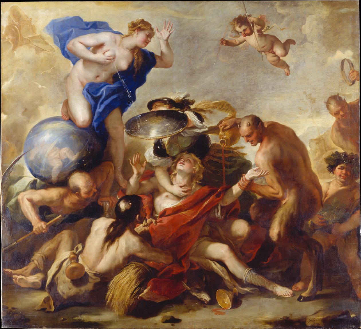 Youth Tempted by the Vices by Luca Giordano