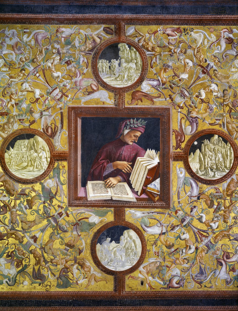 Dante Alighieri, portrait from Illustrious people cycle by Luca Signorelli