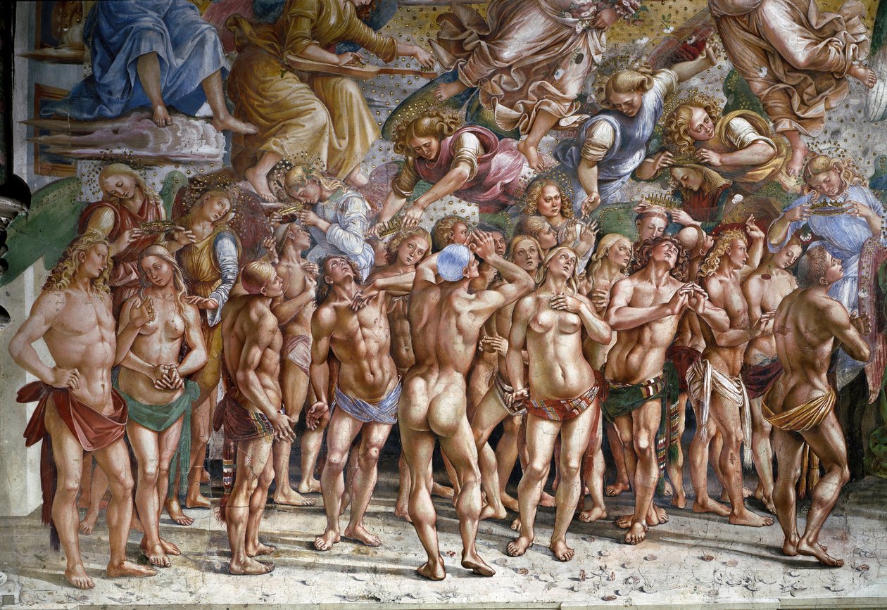 The last judgment: the elected. Detail (fresco by Luca Signorelli