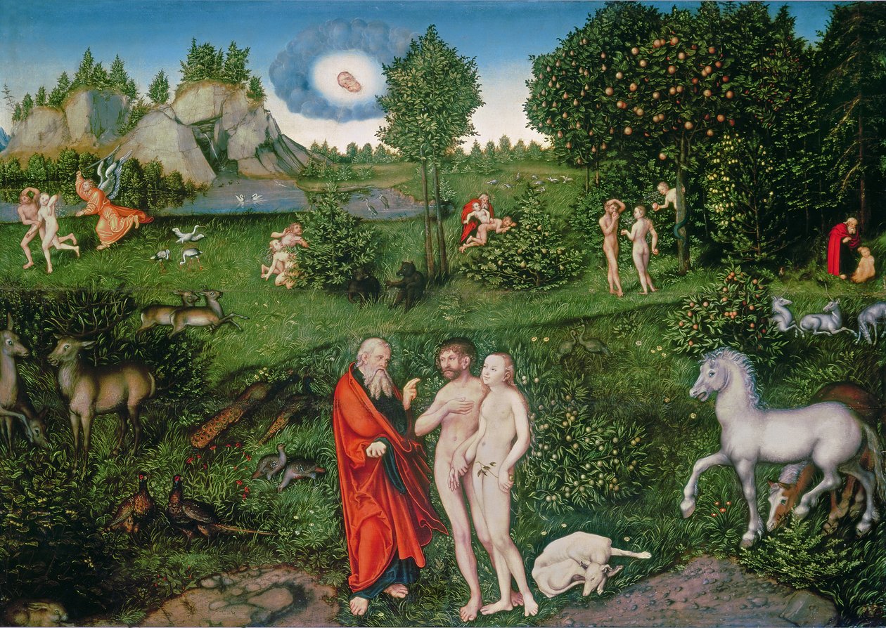 Adam and Eve in the Garden of Eden, 1530 by Lucas Cranach the Elder