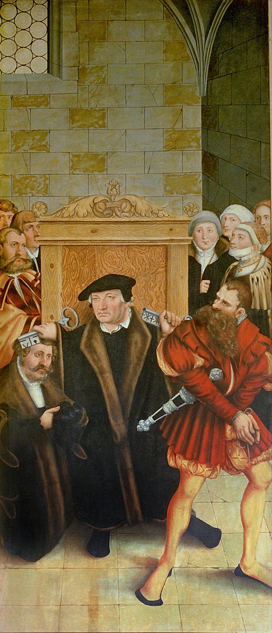 Triptych: Philipp Melanchthon Performs a Baptism Assisted by Martin Luther; The Last Supper with Luther Amongst the Apostles; Luther Makes His Confession by Lucas Cranach the Elder